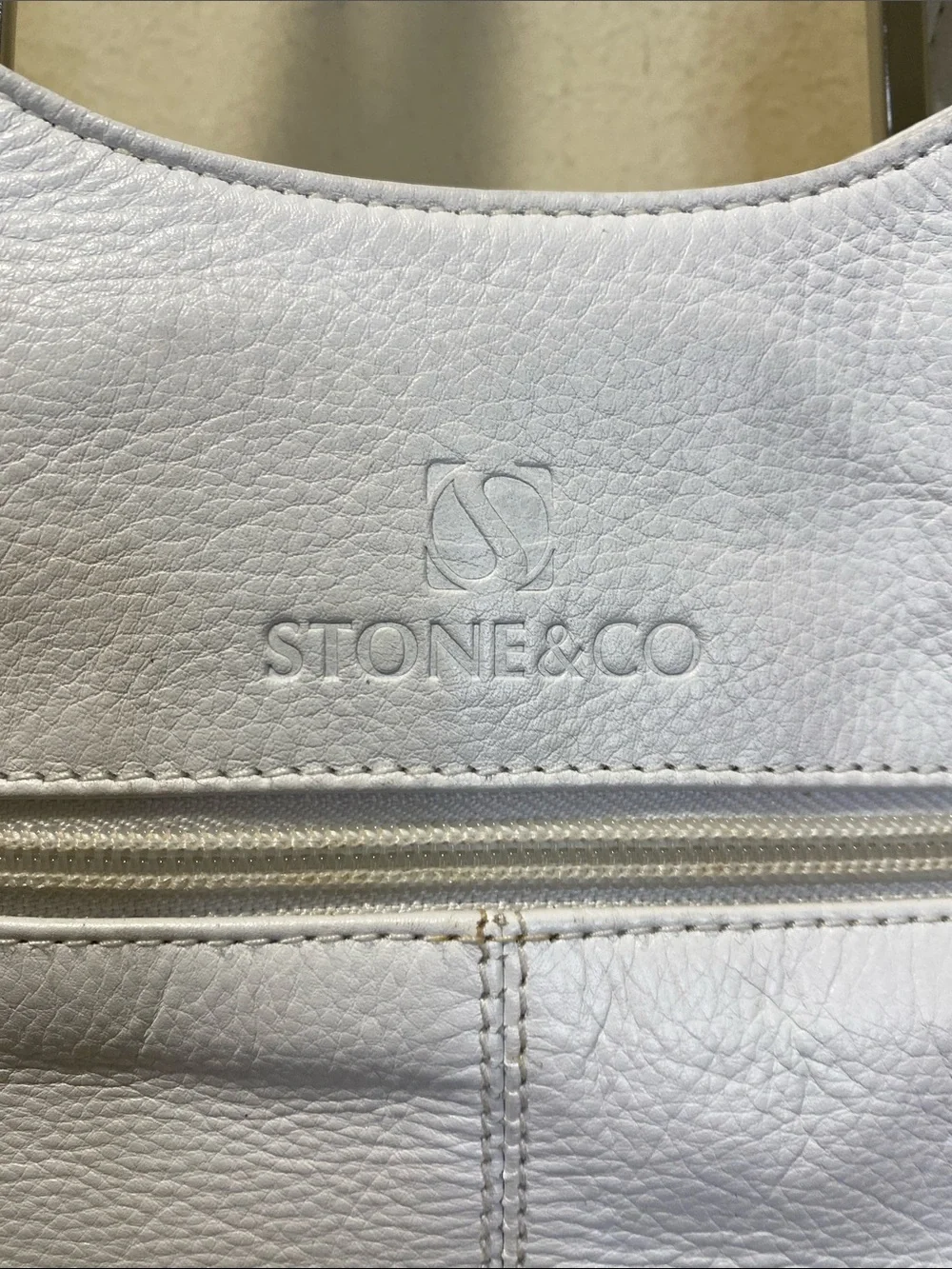 Stone & Co White Leather Shoulder Bag